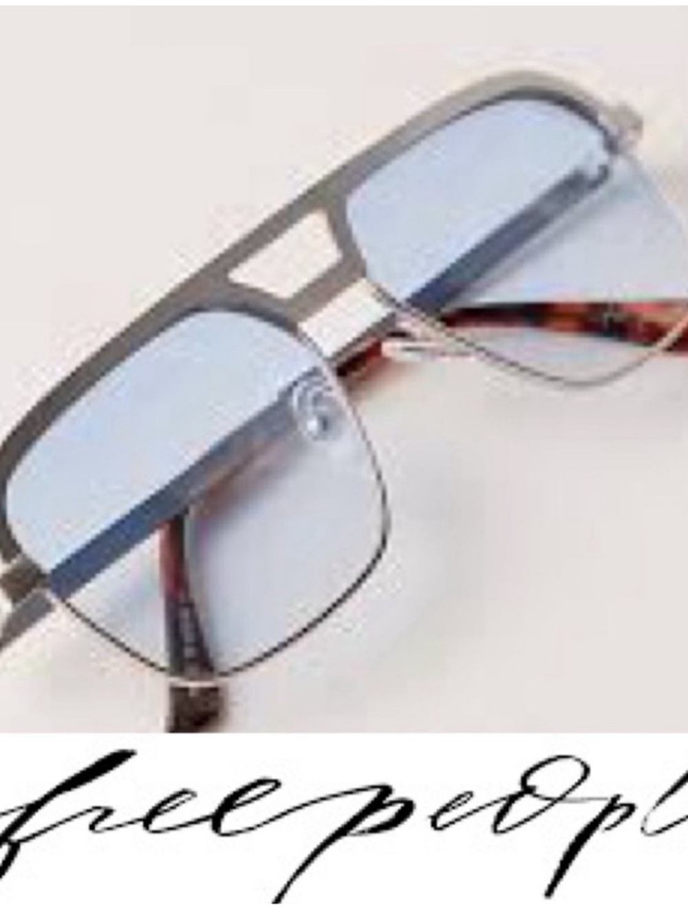 Free People Maverick Silver Tone Aviator Sunglasses ❤️ NWOT